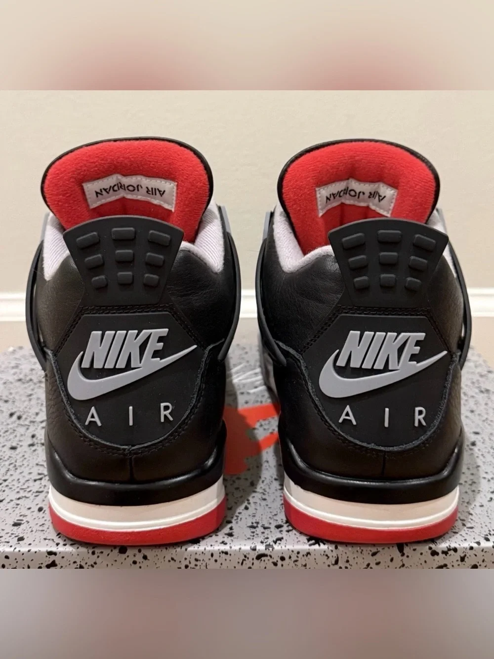 Nike Air Jordan 4 Retro Bred Reimagined Black/Fire Red/Grey Size 9